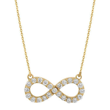 Yellow 14k Yellow Gold Diamond Infinity Necklace 0.37ct